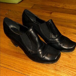 Luca Ferri Black Leather Ankle Booties with Heel